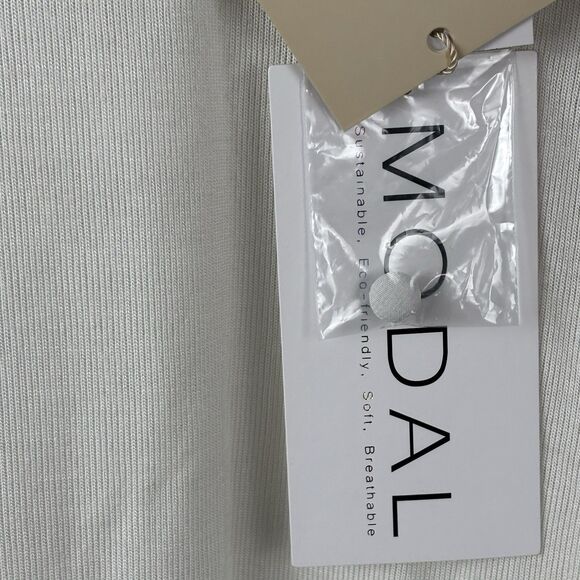 NWT Elie Tahari Long White Star Top Sz M Lace Sleeves Modal Stretch Body Cotton - Picture 7 of 11